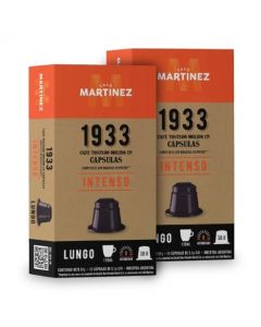 LUNGO Intenso Café Martinez- 20 Cápsulas compatibles con Nespresso