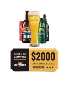 Craft Rabieta - Cerveza Artesanal y Vinos- Voucher Tienda Online $2000